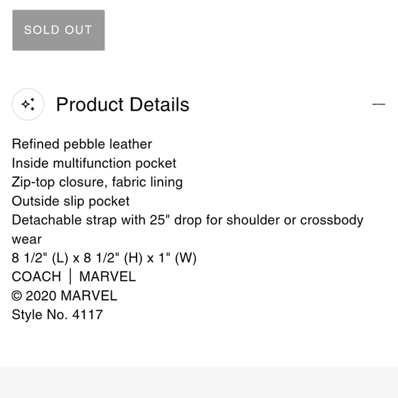 COACH/ MARVEL Limited Edition Crossbody - Picture 12 of 12